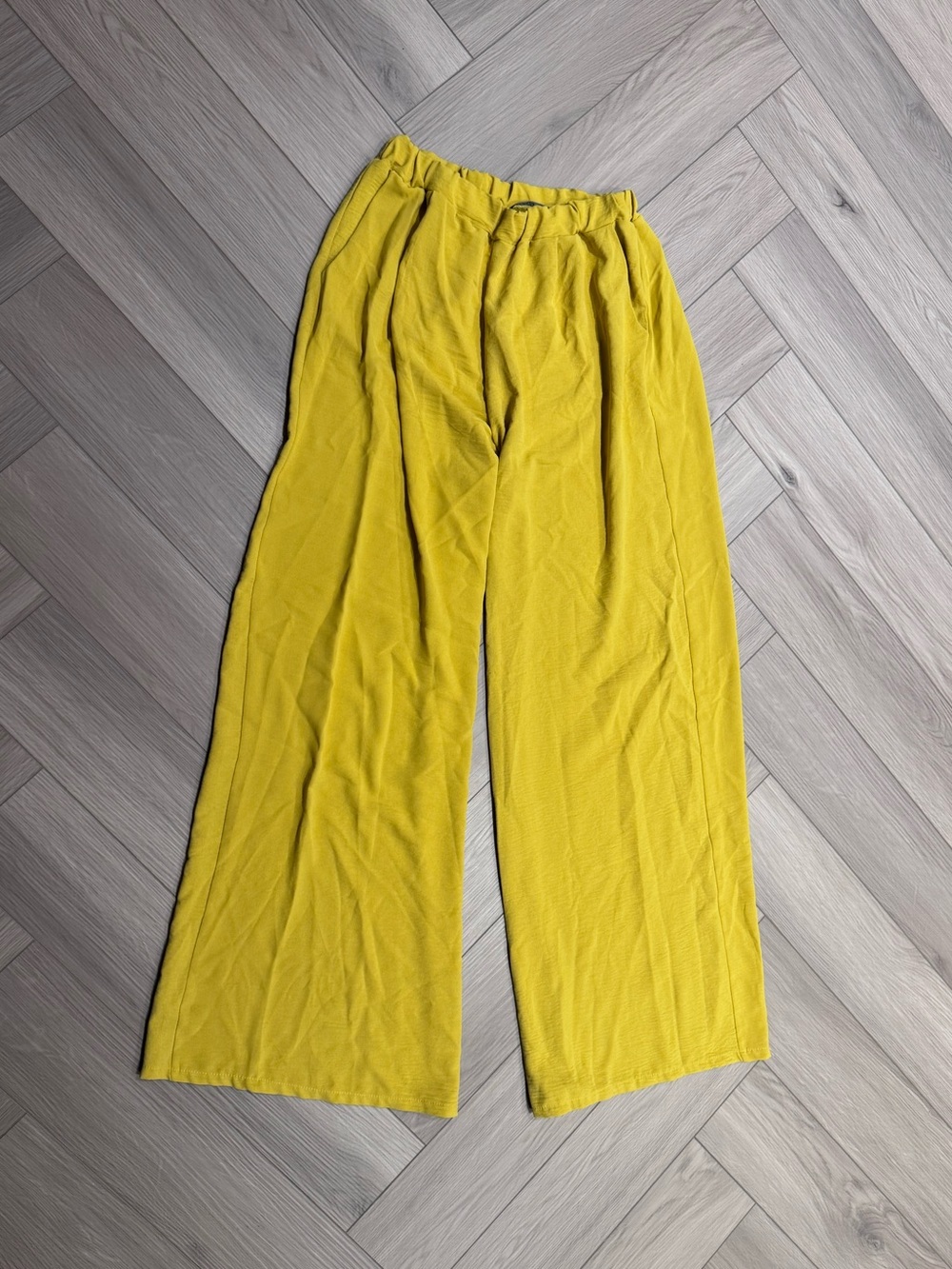 Boohoo Mustard Yellow Wide-Leg Trousers